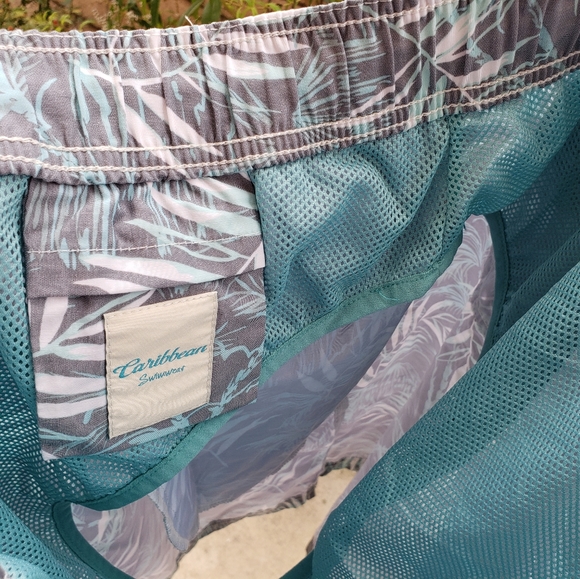 $119 NEW both Men 2XB Caribbean elastic waist swim trunks shorts mesh lining - Picture 11 of 14